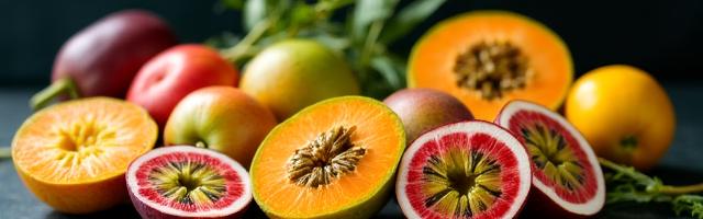 Saisonales Obst und exotische Früchte